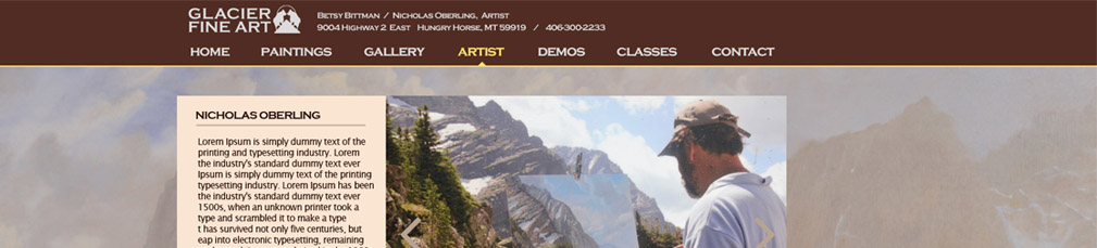 Glacier Fine Art Custom Web Design