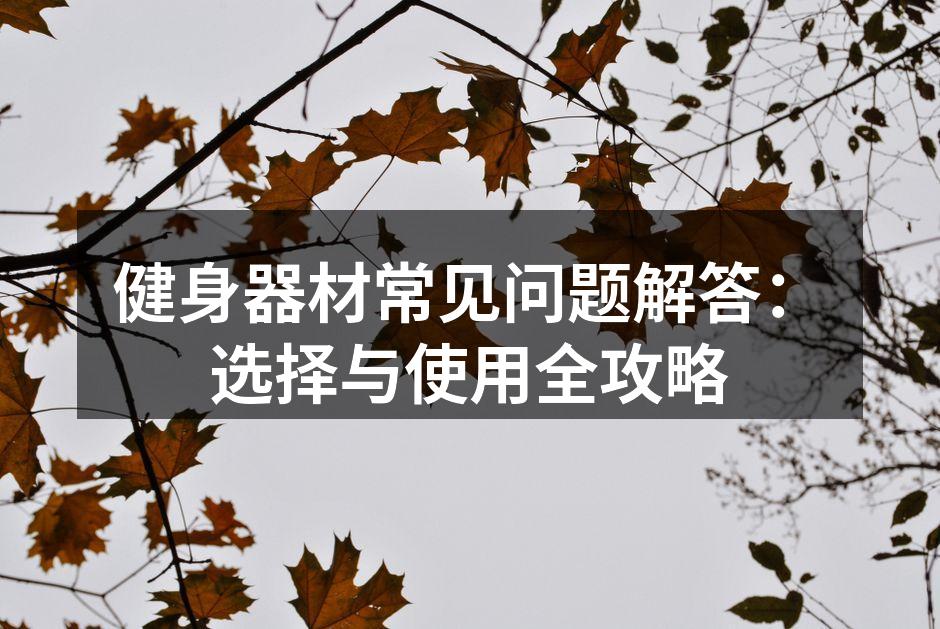 多种健身器材的选择